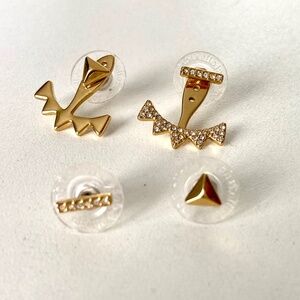 Stella & Dot Pavé Triangle Ear Jackets Earrings - Gold